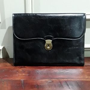 Time Resistance Mens Black Leather Portfolio